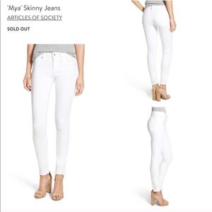 Articles of Society Mya Skinny Jean in Optic White